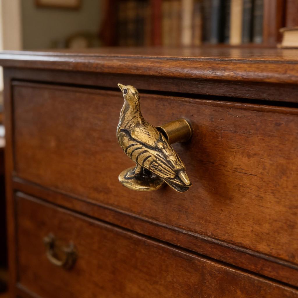 Brass Cabinet Knob With Single Hole Bird Dove Shaped Metal Handle Drawer Pull Furniture Hardware For Kitchen Wardrobe Closet