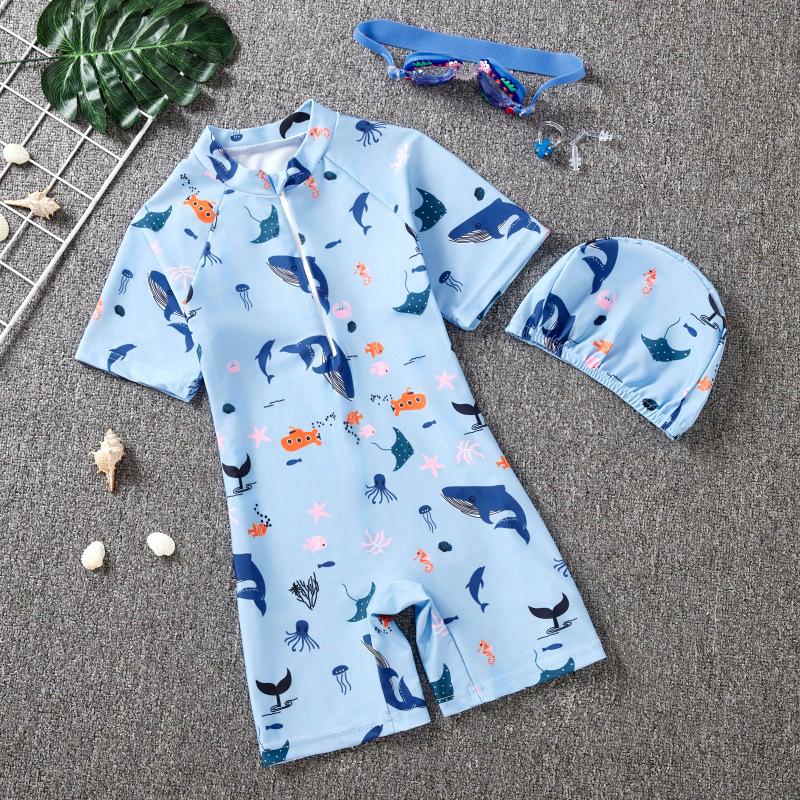 2025 Sommer Kinder Cartoon Einteiliger Badeanzug Set für Mädchen & Jungen