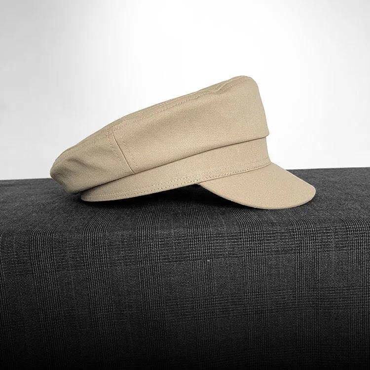 

Nautical Peaked Cap for Men, Vintage Flat Top Beret, Military Style, Breathable Cotton, Summer Boating Hat, Anchor Patch, 2025 S 54-56cm