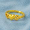 925 Sterling Silver Gold Vermeil Cross and Heart Women Ring