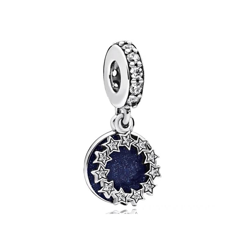 Fine Blue Starry Sky Series Astronaut Star & Crescent Moon Mysterious Alien Sun Fit Original Bracelet Diy Jewelry Gifts