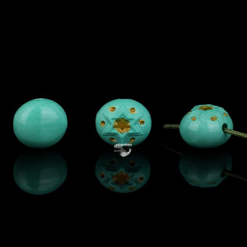 Magnesite Inlaid Gold Rabbit-Meteorite Heart Star Spacer Beads DIY Accessories