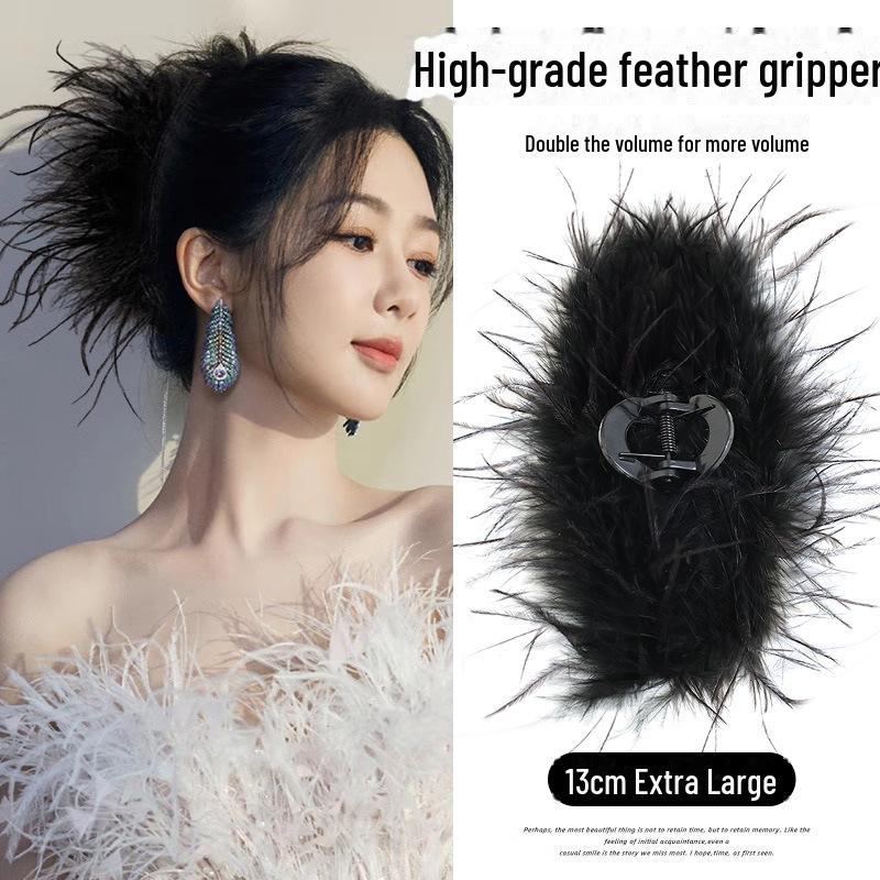 Feather Hair Clip for Women 2024: High-Grade Large Shark Clip for Voluminous or Thin Hair