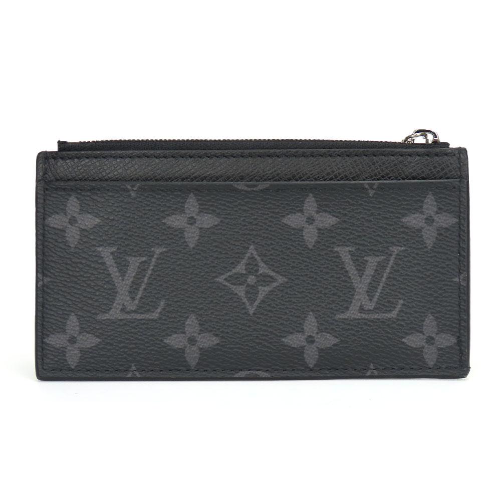 Used LOUIS VUITTON Coin case Coin card holder M30271 Monogram Eclipse Noir black Fragment case