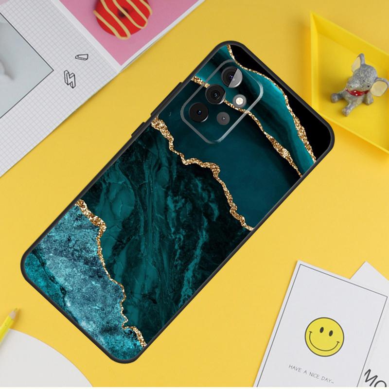 

Teal Blue Gold Agate Marble Case For Samsung Galaxy A53 A33 A23 A13 A06 A56 A16 A36 A55 A35 A17 A54 A34 A14 A52 A32 A15 Samsung A55