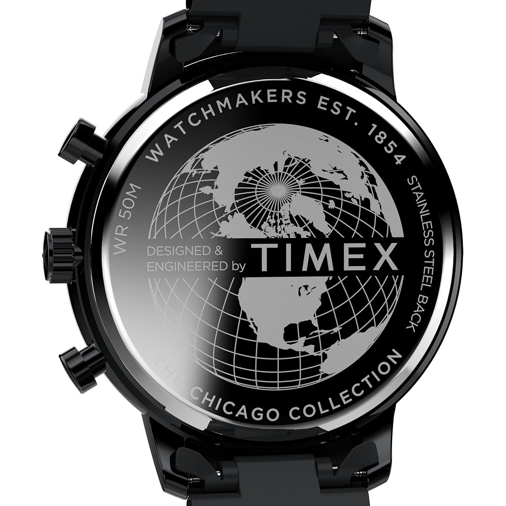 Timex Chicago Quartz Watch 30m Water Resistant Mineral Glass Black Dial TW2W13400 Men's
