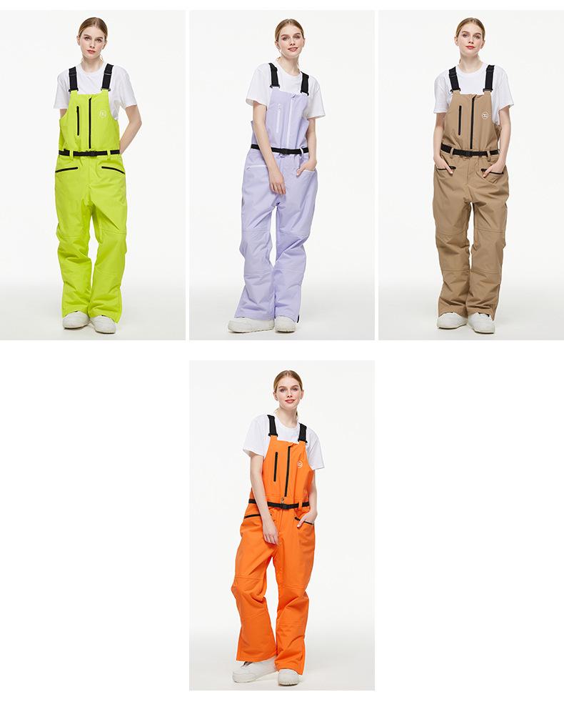 Unisex Waterproof Ski Pants with Suspenders - Warm, One-Piece Snowboarding & Ski Apparel