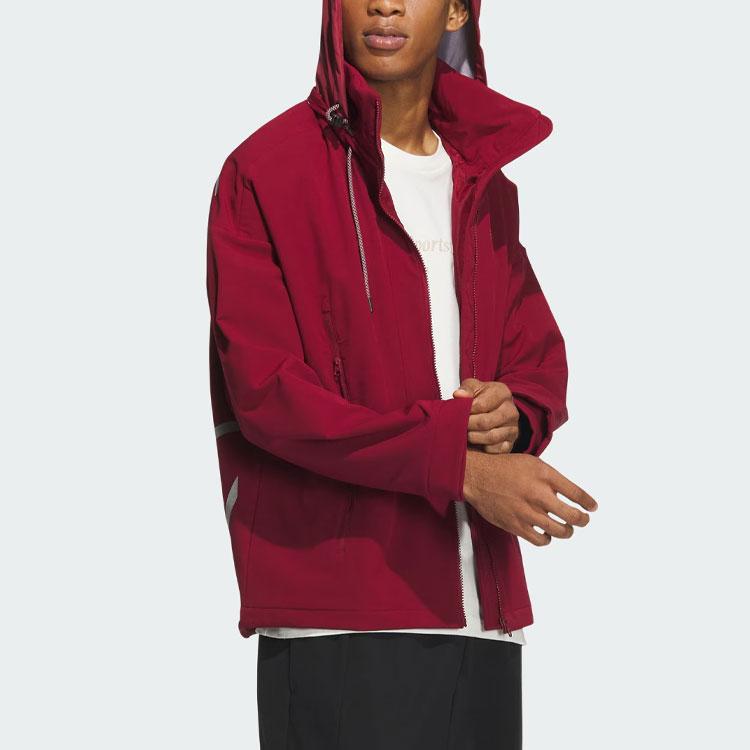 Adidas Future Style Jacket Reflective Stripes Color Block Sports Casual Hooded Jacket Men Jacket Burgundy IM9060