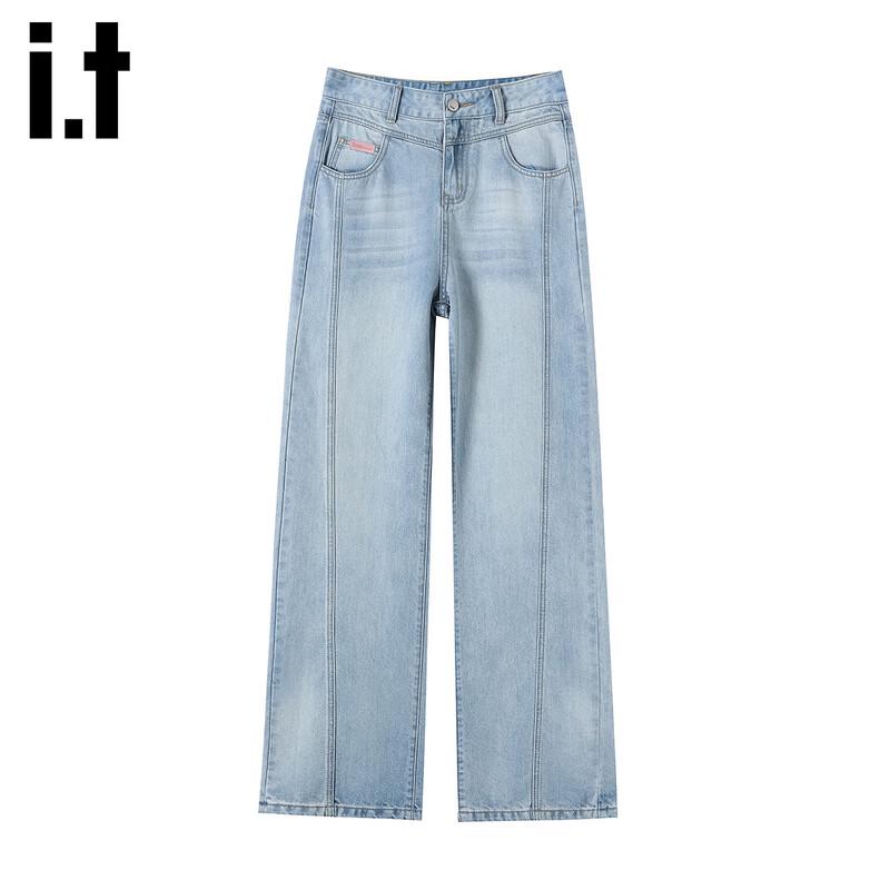 

izzue it Женские джинсы из тенсела с высокой посадкой и широкими штанинами M