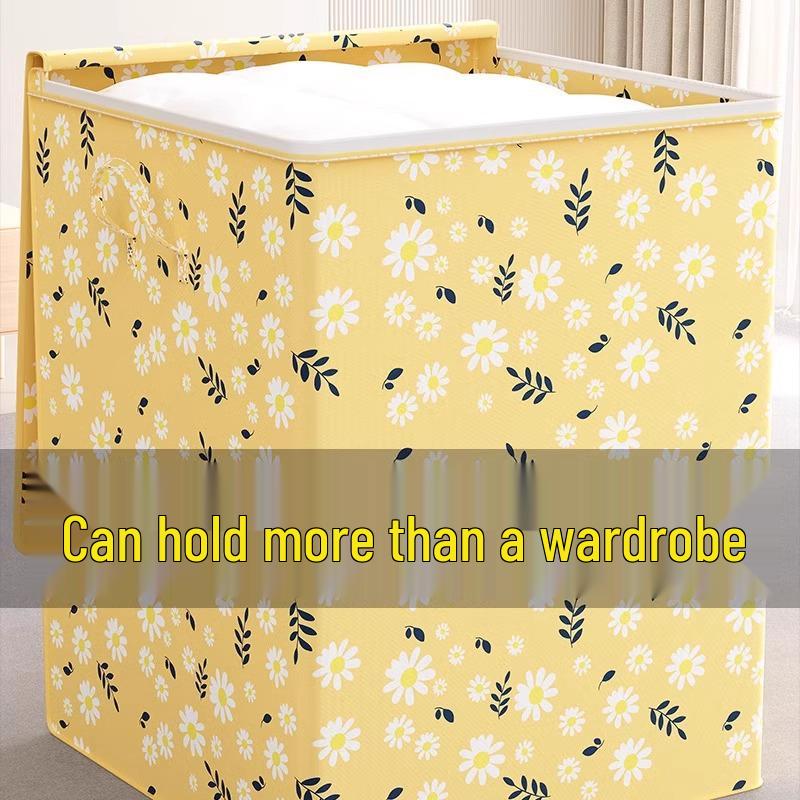 

Большая емкость Хлопковое одеяло и сумка для хранения одежды Blue Daisy 100L