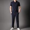 Men's 2024 Summer Waffle Ice Silk Quick-Dry Sports Suit - Short-Sleeve Polo & Long Pants
