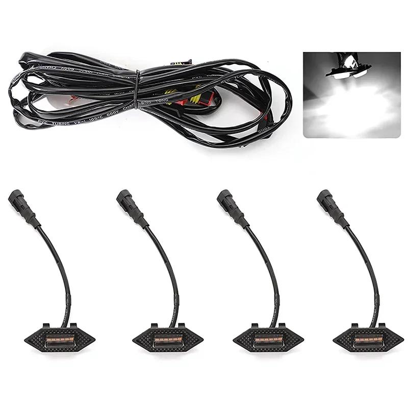 LED Car Lights 4Pcs Front Grille LED Light Safety Warning Light Harness For Honda CRV 2017-2024 Car Accessories LED Signal Lamps
