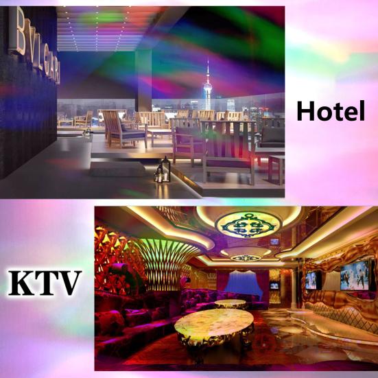 1 Set RGB Lamp Rechargeable Party Control Remote Wide Application Flicker Free Non-Glaring Rotating RGB