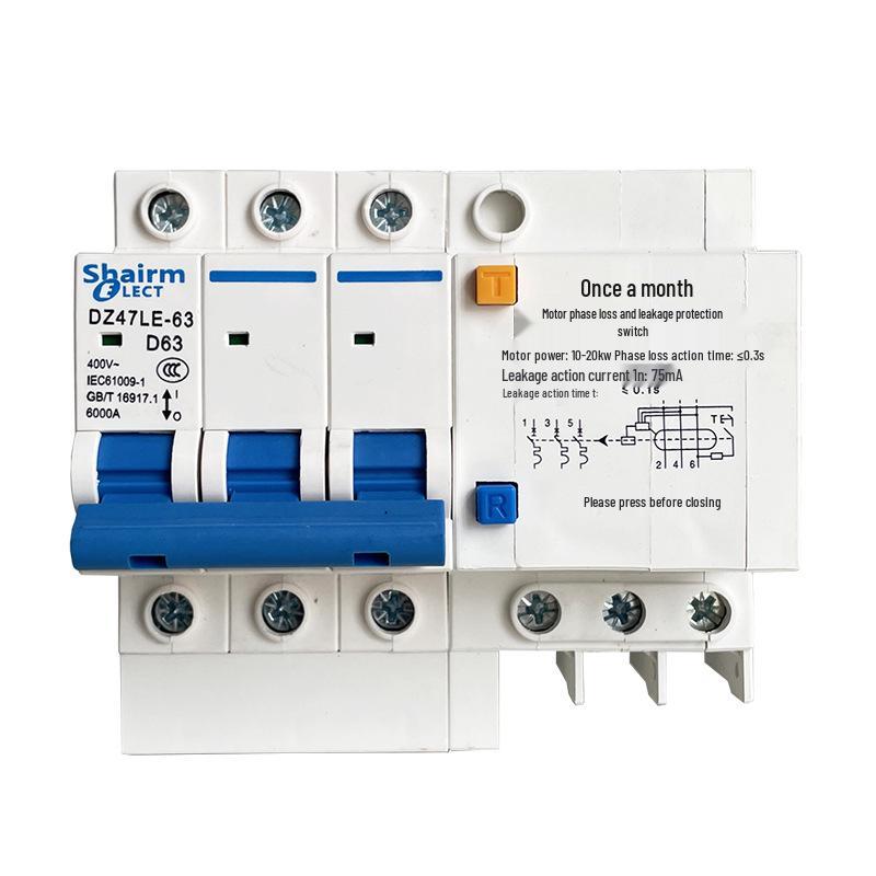 Three-phase 380V Motor and Water Pump Circuit Breaker with Phase Loss and Leakage Protection
