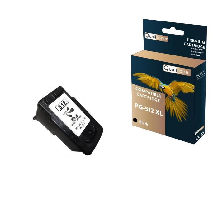 QUALITONER - 1 Compatible Cartridge for CANON PG-512 XL PG-512XL Black for Canon Pixma IP 2700 MP 230 MP 235 MP 240 MP 250 MP 252 M