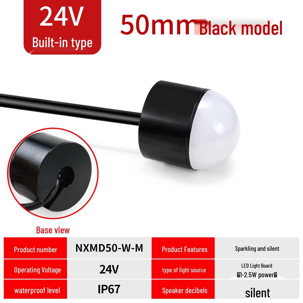 Waterproof LED Magnetic Hemisphere Signal Light: 3-Color, 12V/24V Indicator for Machines