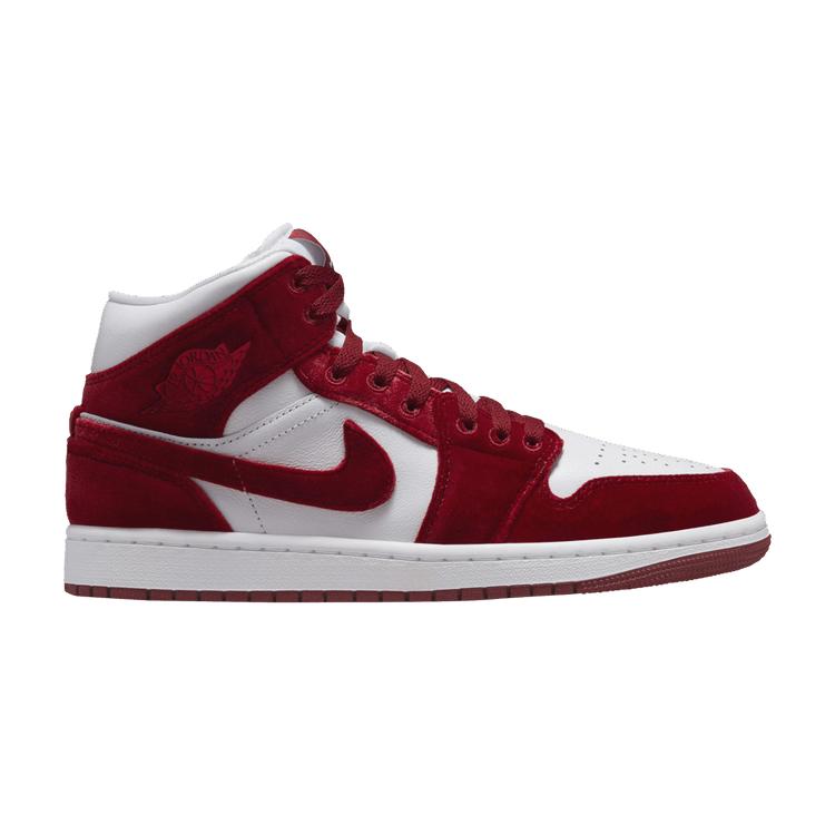 

Кроссовки женские Air Jordan 1 Mid Red Velvet белые черные Team-Red FZ3334-100 37.5