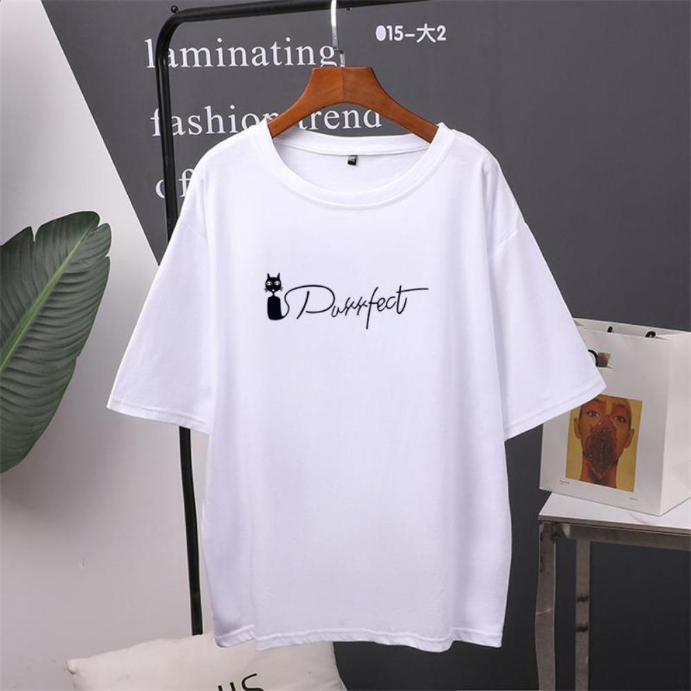 Sommer Damen Kurzarm T-Shirt Musterdruck Mode lässig Rundhals bequemes Damen Kurzarm T-Shirt