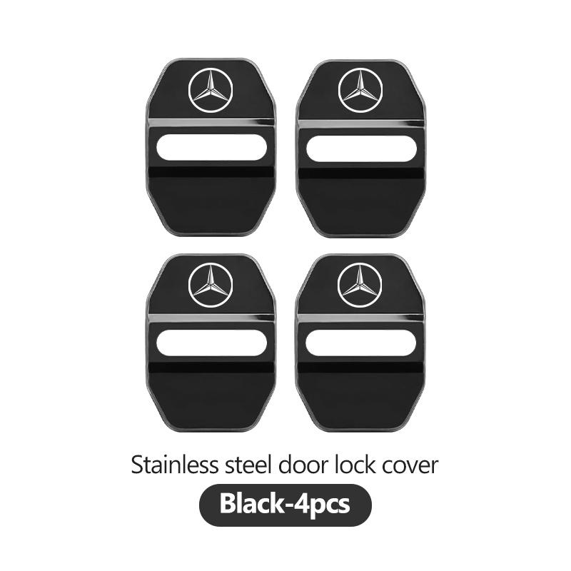AABGW1 For Benz 4PCS Car Styling Door Lock Cover Stainless Steel Protection Accessories AMG Exclusive W204 W222 W205 W203 W213 W124