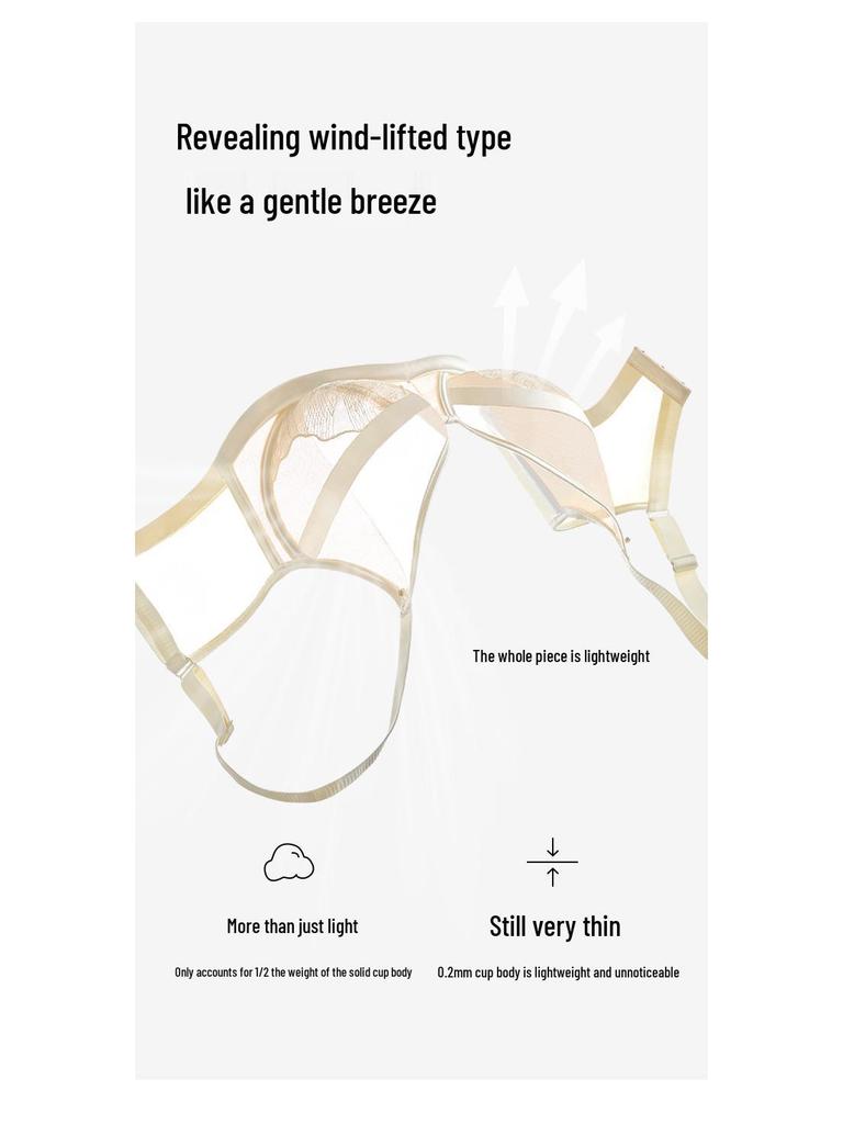 Sugar Grain Ultra-Thin Plus Size Bra: Enhances Bust, Gathers Underarm Fat, Prevents Sagging, Sexy Fit for Women