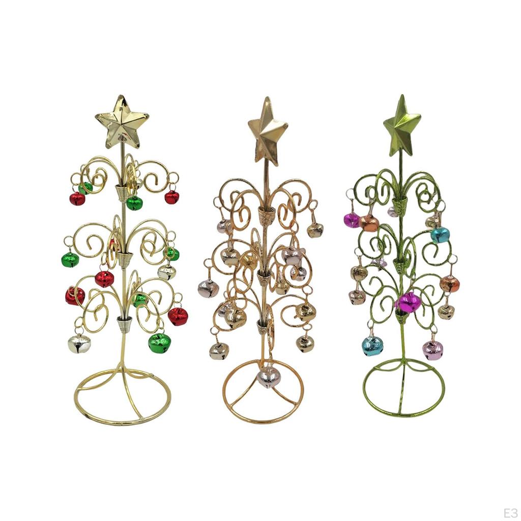 Christmas Tree Desktop Xmas Tree, Crafts Art with Bell Ornament for Table Centerpiece Bedroom Home