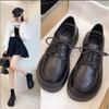 Spring/Autumn New Sponge Cake Thick Sole Lace-up Comfortable Casual Women's Shoes Retro Round-toe  Jane Single Shoes