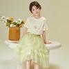 Girls' Sweet Lace Heart T-Shirt & Skirt Set