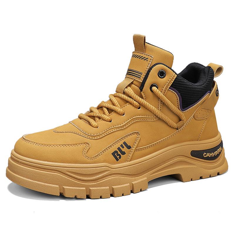 

New autumn and winter retro outdoor American short boots thick-soled wear-resistant casual tooling boots men s high-top Martin boots 39