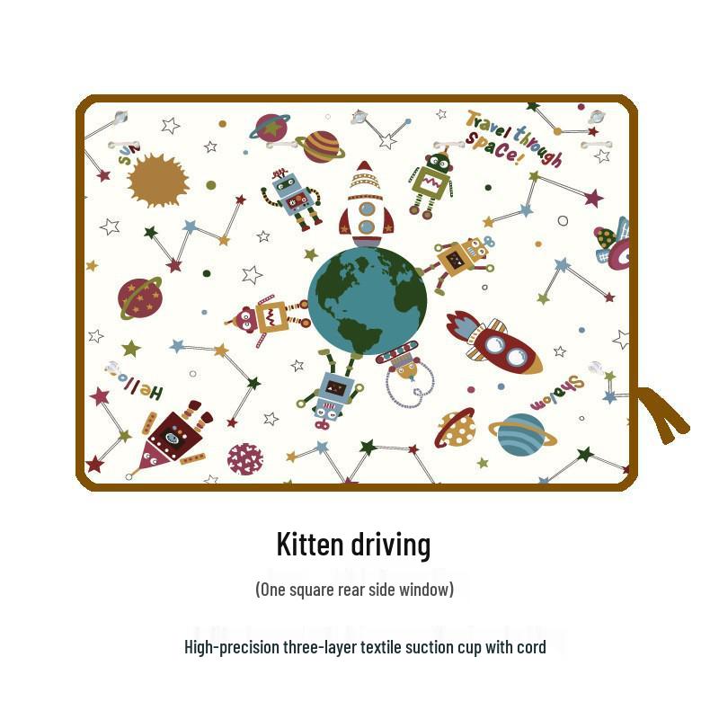 Korean Style Cartoon Car Window Sunshade Curtains with Suction Cups