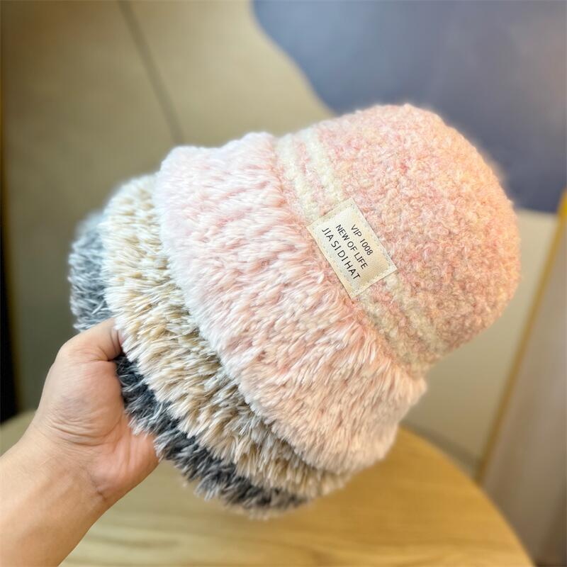 Knitted Fisherman Hat for Women In Autumn and Winter Cold Proof and Warm Ear Protecting Basin Hat Versatile Face Showing Small Woolen Hat