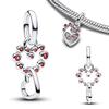 New 925 Silver Heart Moon Wreath Reindeer Diamond Snowflake Key Chain Pendant Charms Beads Bracelets Necklaces Jewelry Gifts