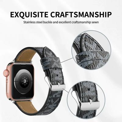 Luxury Watch Bands Compatible for Apple Watch 10 9 8 7 6 42mm 44mm 45mm 38 40 41mm Designer Retro Leather Strap Belt Ultra 49mm