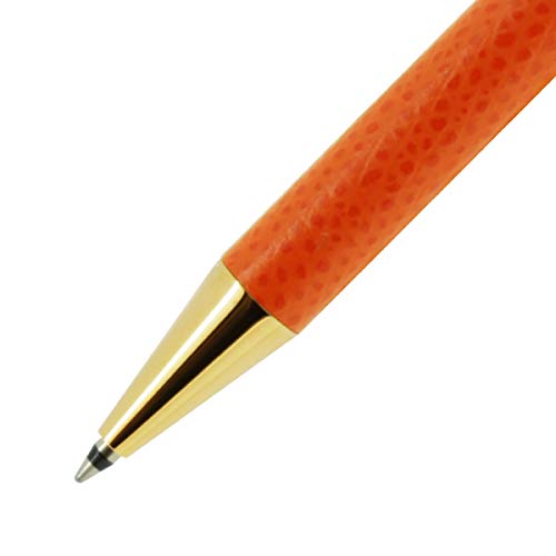 Color Chart Leather-Wrapped Ballpoint Pen (Lantern Cherry)