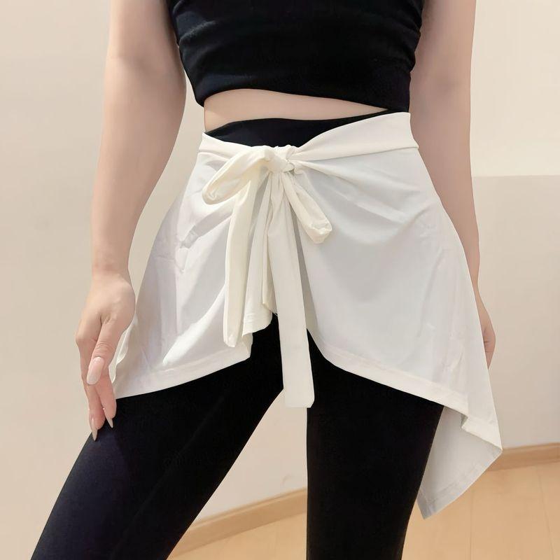 

Защита от неловкости, внешняя юбка-прикрытие от газов, женская модная лента, закрывающая юбку, спортивная и фитнес, для бега, цельная, внешняя юбка-прикрытие White 60-80cm