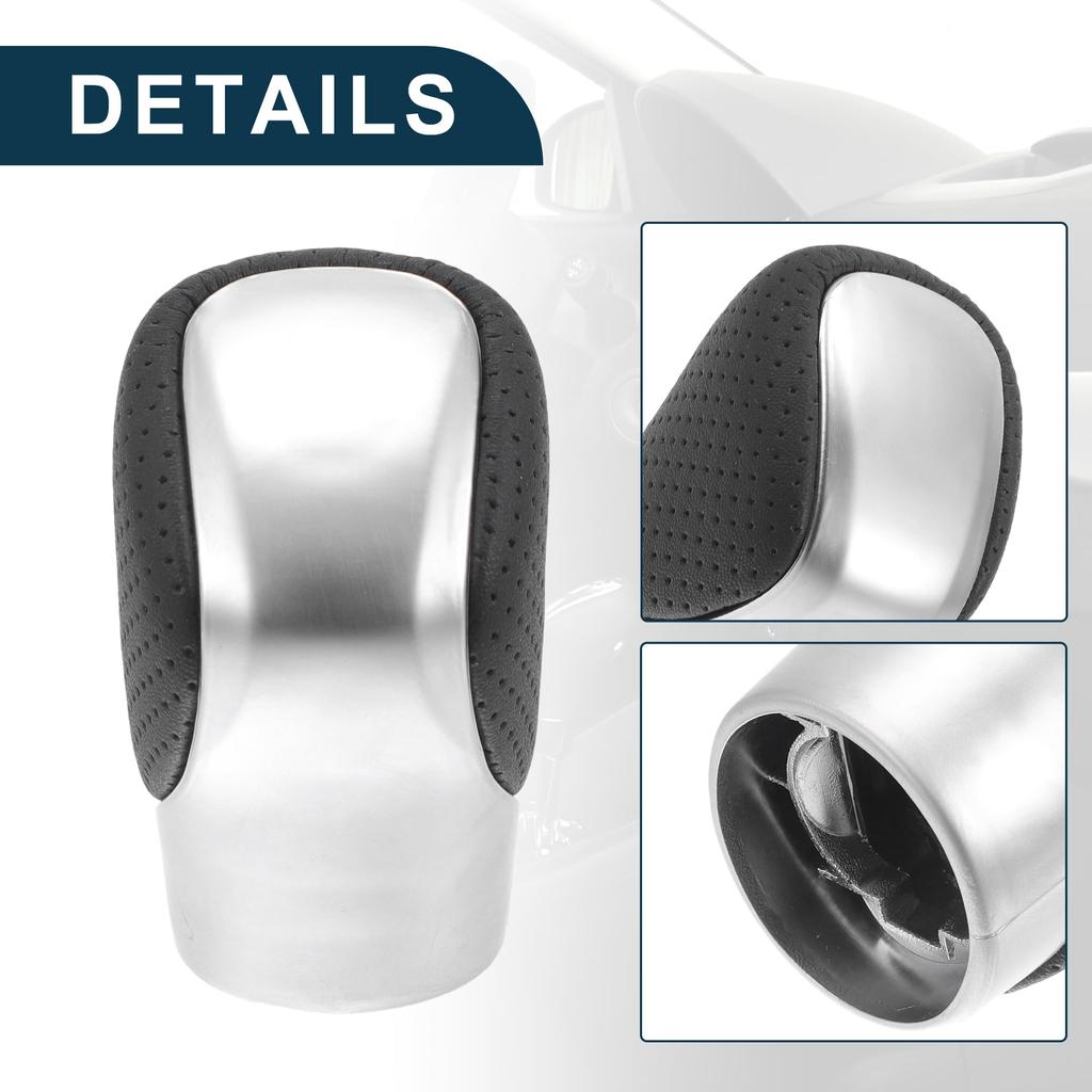 TUCKBOLD Automatic Manual Gear Shift Knob for Lexus ES350 Gearbox Stick Shifter Lever Black Silver Tone Plastic and Perforated Faux 1pc Knob,