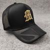 Embroidered mesh hat high top five-piece peaked cap large head circumference hard top men's hat couple style women's hat batch
