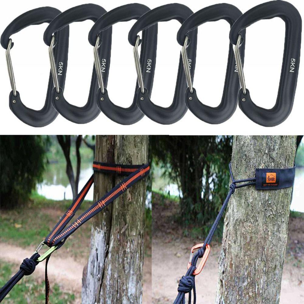 

Черный брелок с D-образным кольцом 5KN, зажим для скалолазания, высококачественный карабин, уличный инструмент