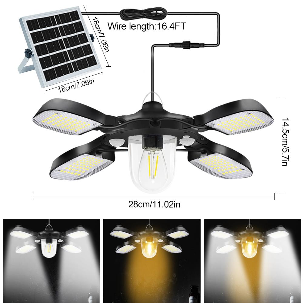 

Подвесной светильник на солнечной батарее, уличный светильник с датчиком движения, 192 светодиода, двойная индукция, 5 режимов освещения, для дома, двора, гаража