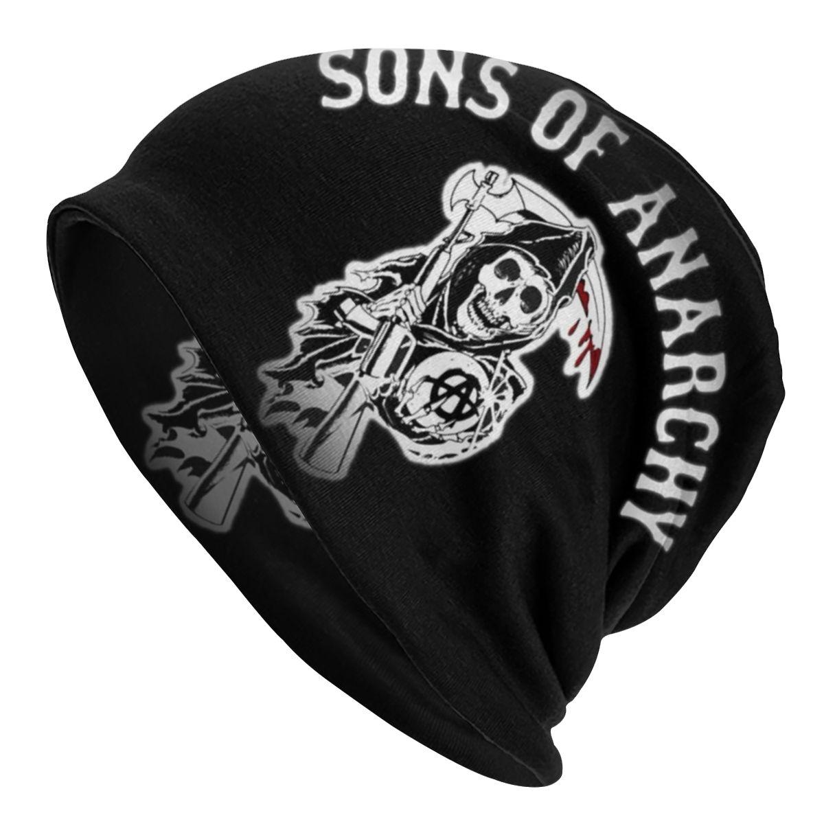 

Хардкорная кепка в стиле панк-рок «Сыны анархии», крутая женская шапка унисекс, уличная шапка Skullies, весенняя теплая вязаная шапка двойного назначения 10.6x11in 26.8x28cm