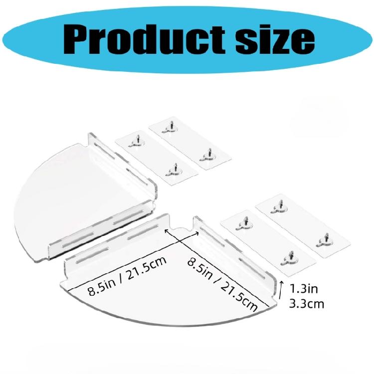 2 Pack Clear Corner Shelves for Shower Waterproof Bathroom Storage with Easy Installation Bathroom Floating Shelf