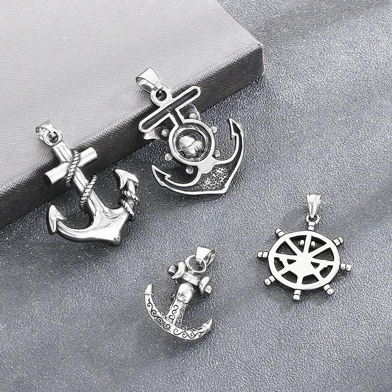 Dark Retro Hip-hop Boys' Necklace Street Punk Retro Versatile Anchor Men's Pendant Necklace