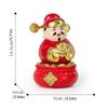 Solar Powered God Of Fortune Sculpture Chinese Style Nodding Lucky Wealth Statue  Store Display