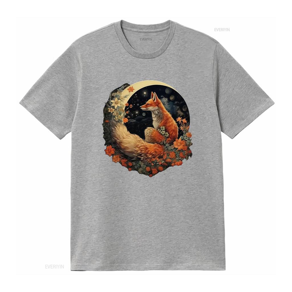 Whimsigoth Fox Moon T Shirt Goblincore Witchy Celestial Fairycore Dark Cottagecore Witch Nature Aesthetic Vintage Washed