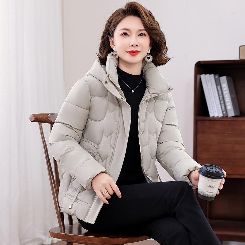 Women's New Down Cotton Coat, Middle-aged and Elderly Mother's Coat, Short Autumn and Winter Thickened Cotton Jacket