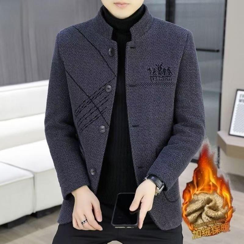 Herren Herbst Hochwertige Stehkragen Anzugjacke für Mittleren und Jungen