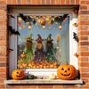 Holiday Atmosphere Window Embellishments Halloween Static Sticker, Castle/Bat/Pumpkin/Bouquet Printed, PVC Waterproof Festive Autumn Festival