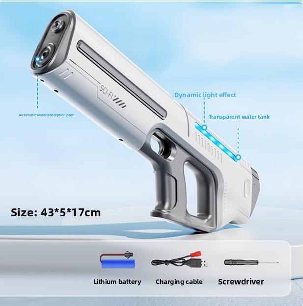 

Children S Fully Automatic Water Storage Gun Large Capacity Electric Water Absorbing Toy Gun Summer Outdoor Water Toy Gift белый