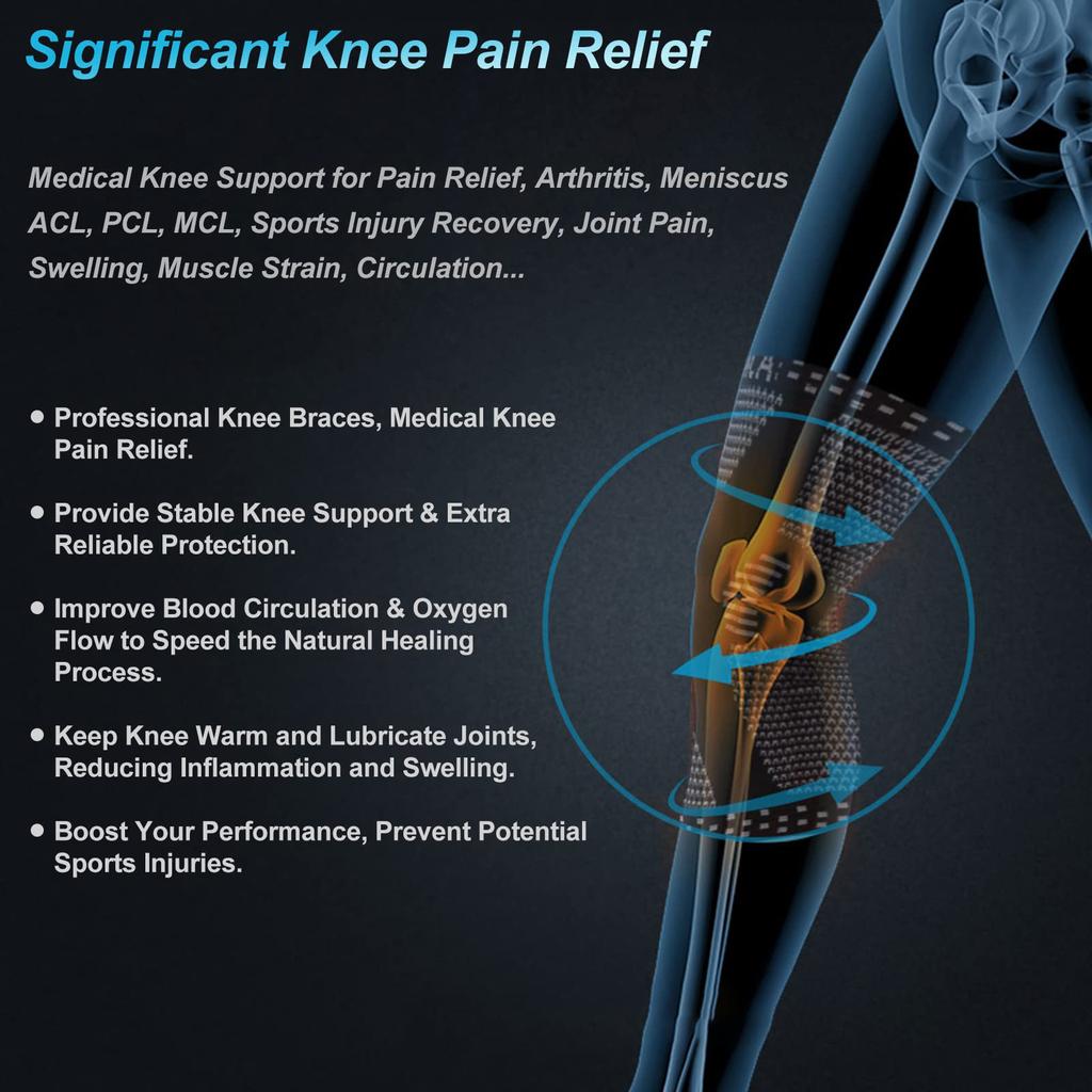 Rodillera de Cobre Neenca con Almohadilla de Gel para Rótula Estabilizadores Laterales para Alivio del Dolor de Rodilla Deporte Artritis Soporte de LCA