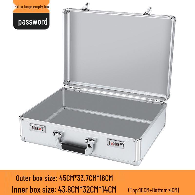Aluminum Alloy Password Briefcase for Document and Tool Storage