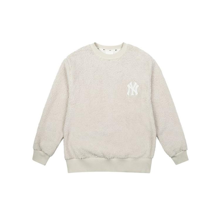 MLB New York Yankees Sweatshirts Unisex Ecru Crew Neck Moderate Regular 31MTF2061-50B